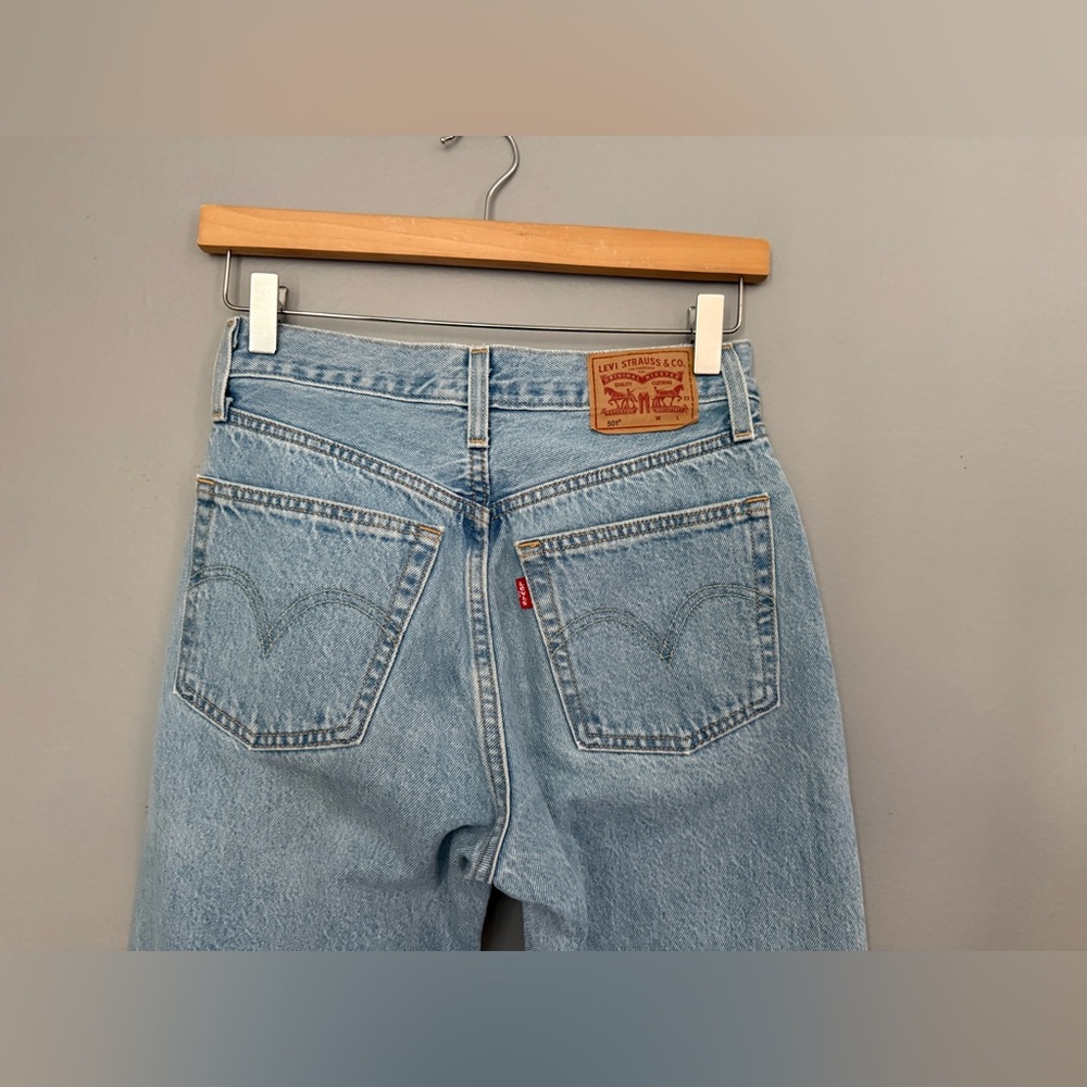 Levi's 501 Patchwork Flower High Rise Straight Le… - image 12